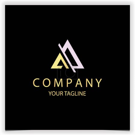 Photo for Luxury gold letter A AD initial triangle logo icon premium elegant template vector eps 10 - Royalty Free Image