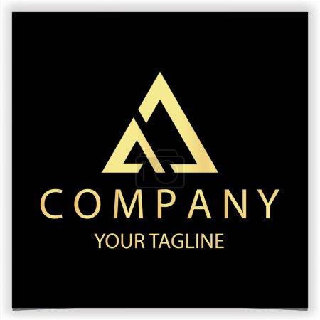 Photo for Luxury gold letter AA initial triangle logo icon premium elegant template vector eps 10 - Royalty Free Image