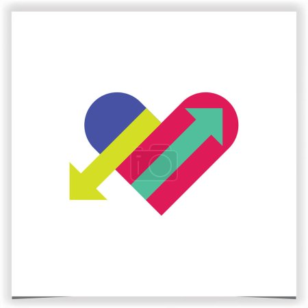 Photo for Love arrow logo icon premium elegant template vector eps 10 - Royalty Free Image
