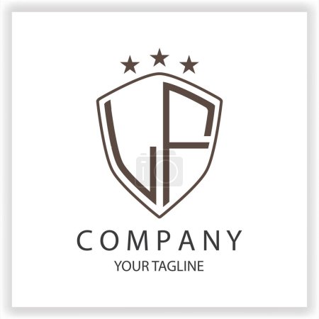 LF Logo monograma con forma de escudo aislado colores negros en la plantilla de diseño de contorno premium elegante plantilla vectorial eps 10