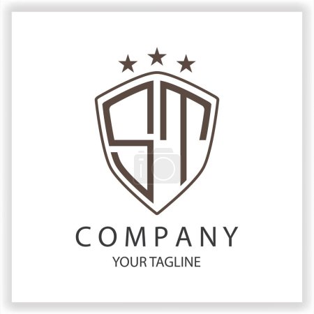 ST Logo Monogramm mit Schildform isoliert schwarze Farben auf Umriss Design-Vorlage Premium elegante Vorlage Vektor eps 10