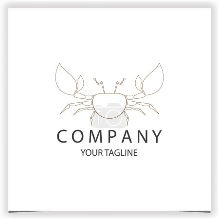 Téléchargez les illustrations : Contour crabe logo premium modèle élégant vecteur eps 10 - en licence libre de droit