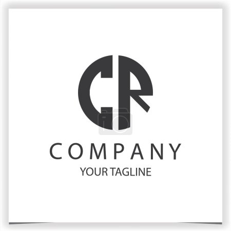 CR Logo monogram simple and modern circle black colour design template premium elegant vector eps 10