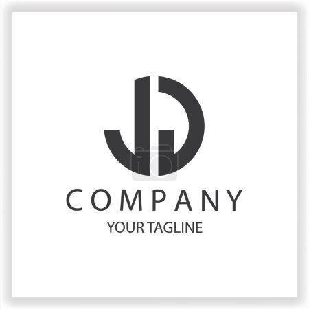JJ Logo Monogramm einfache und moderne Kreis schwarze Farbdesign-Vorlage Premium eleganten Vektor eps 10