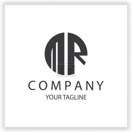 Ilustración de MR Logo monograma simple y moderno círculo negro plantilla de diseño de color premium vector elegante eps 10 - Imagen libre de derechos