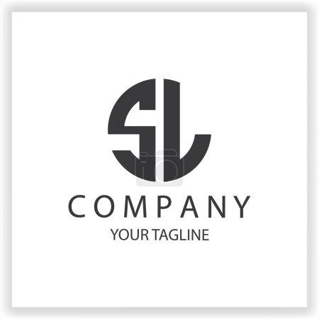 Photo for SL Logo monogram simple and modern circle black colour design template premium elegant vector eps 10 - Royalty Free Image