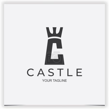Téléchargez les illustrations : Vecteur lettre c château tour logo - en licence libre de droit