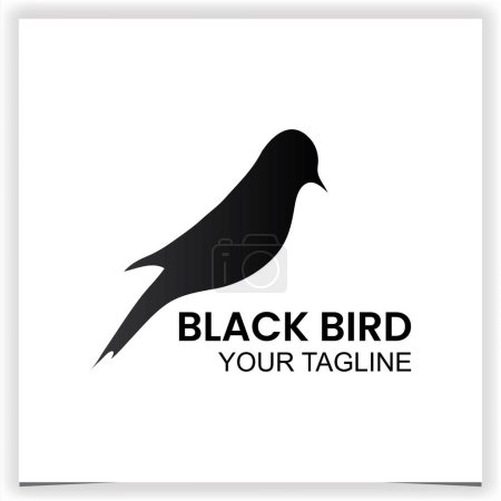 simple black bird logo design template