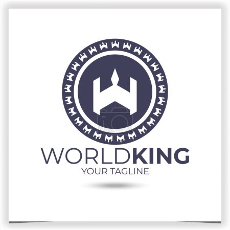 Téléchargez les illustrations : Modèle de conception de logo de roi du monde de lettre vectorielle w - en licence libre de droit