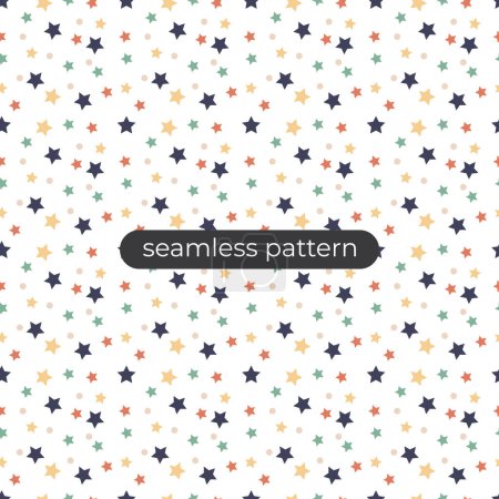 Coloured stars pattern background with seamless patern style