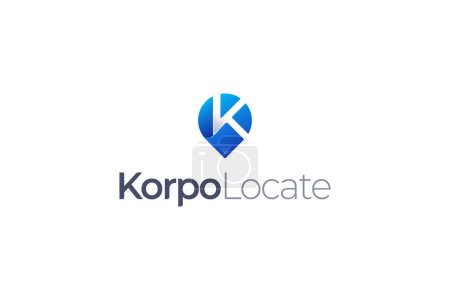 Letter k 3d natural location blue colour logo