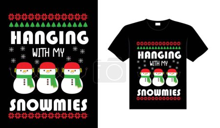 Illustration for Ugly Christmas Sweater typography apparel Vintages Christmas T-shirt design Christmas merchandise designs, hand-drawn lettering for apparel fashion. Christian religion quotes saying for print. - Royalty Free Image