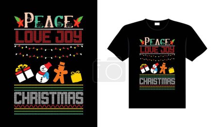 Illustration for Ugly Christmas Sweater typography apparel Vintages Christmas T-shirt design Christmas merchandise designs, hand-drawn lettering for apparel fashion. Christian religion quotes saying for print - Royalty Free Image
