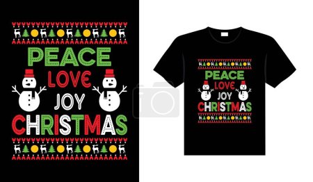 Illustration for Ugly Christmas Sweater typography apparel Vintages Christmas T-shirt design Christmas merchandise designs, hand-drawn lettering for apparel fashion. Christian religion quotes saying for print - Royalty Free Image