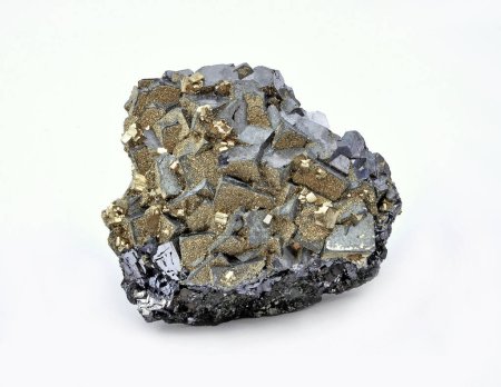Téléchargez les photos : Galène et pyrite composés polymétalliques - en image libre de droit