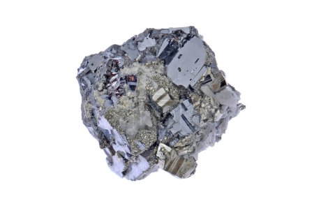 Téléchargez les photos : Galène, pyrite et calcite composés polymétalliques - en image libre de droit