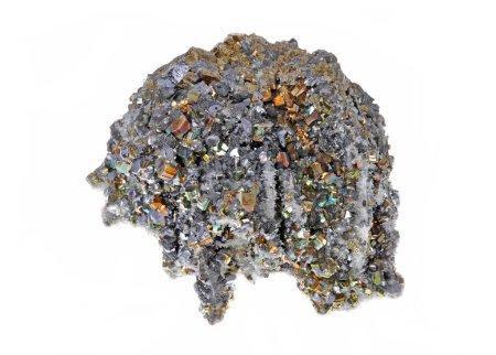 Téléchargez les photos : Belle grappe de pyrite, quartz, galène, quartz rose - en image libre de droit