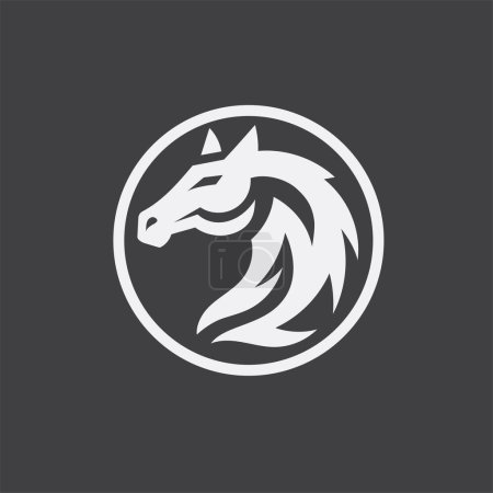 Illustration for Horse head symbol with in circular style vector illustration - Royalty Free Image