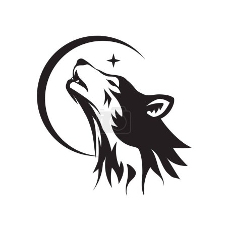 Ilustración de Husky dog black and white design - animal head side view vector illustration - Imagen libre de derechos