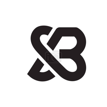 initial letter SB monogram with black color vector illustration