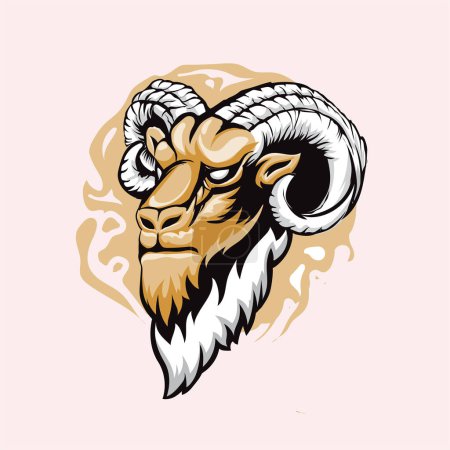 Photo for Heads of ram mascot vector illustration - Royalty Free Image