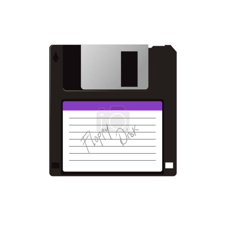Photo for Floppy Disk Illustration Flat Design Vector , Computer memory drive magnetic square datum - Royalty Free Image