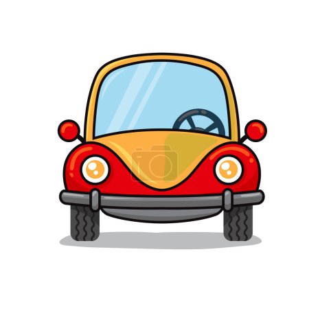 Photo for Front view old vintage cartoon car vector illustration - Royalty Free Image