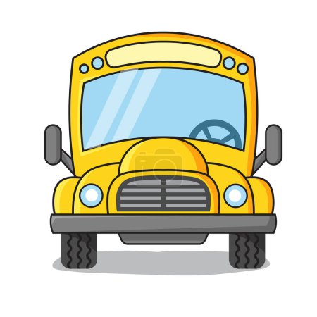 Photo for Yellow cartoon School Bus front view vector illustration - Royalty Free Image