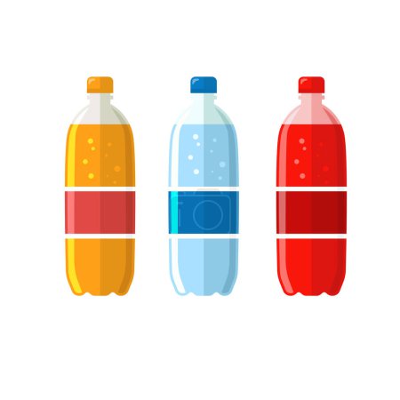 Photo for Soft drinks in plastic bottle, sparkling soda and juice drink, Bottle of soda in plastic packaging - Royalty Free Image