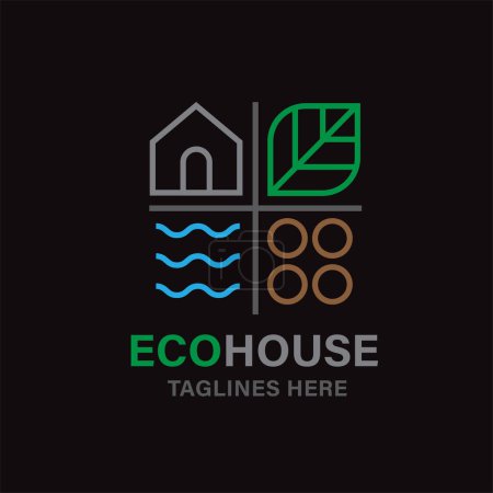 Photo for Ecology nature house line icon vector illustration - Royalty Free Image