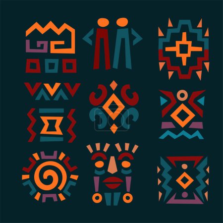 Illustration for Abstract pattern in native African geometric art style Vector illustration - Royalty Free Image