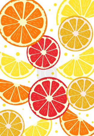 Photo for Slice of Citrus Fruits Lemon, Lime and Orange background vector illustration - Royalty Free Image