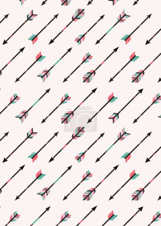 Illustration for Ethnic seamless pattern with indian arrows in native style vector illustration - Royalty Free Image