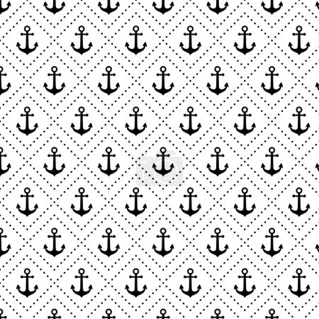Photo for Anchor seamless pattern vector Seamless vector pattern, can be used for wallpaper, pattern fills, web page background - Royalty Free Image