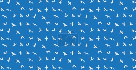 Photo for Flying birds seamless pattern. Freedom sign background. Animal wildlife - Royalty Free Image