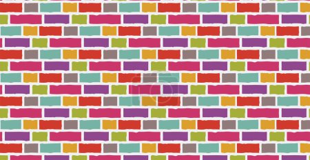 Photo for Seamless pattern Geometric texture colorful brick wall - Royalty Free Image