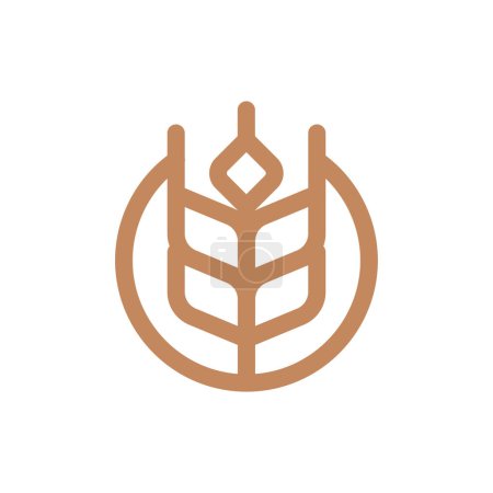 Photo for Creative simple organic wheat line vector design - Royalty Free Image