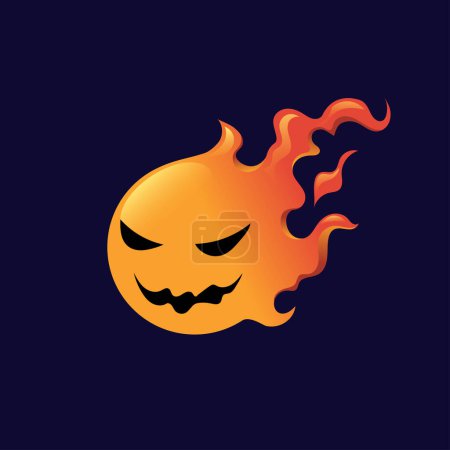 Photo for Red evil devil comet smile icon. fireball smiley Face . Isolated background. Aggressive feelings - Royalty Free Image