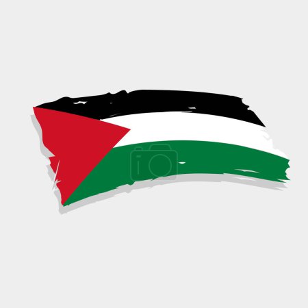 Photo for Palestine flag vector illustration, Palestine flag brush stroke. National flag - Royalty Free Image