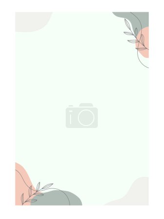 Photo for Creative background Abstract modern geometric with floral for planner, notebook. Trendy sheet design. Empty printable poster page with customized copy space - Royalty Free Image