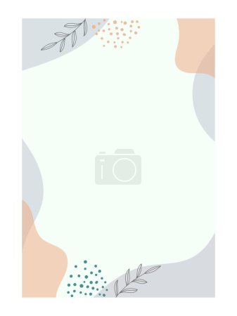 Photo for Creative background Abstract modern geometric with floral for planner, notebook. Trendy sheet design. Empty printable poster page with customized copy space - Royalty Free Image