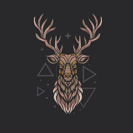 Photo for Colorful Deer head illustration with geometric background - Royalty Free Image