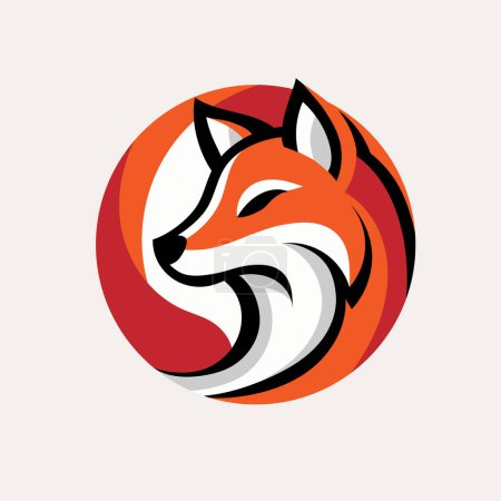 Photo for Creative colorful fox head symbol on white background vector illustration - Royalty Free Image