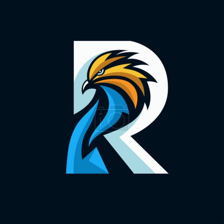 Photo for Letter R bird colorful symbol vector illustration - Royalty Free Image