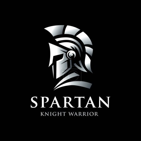 Photo for Spartan Knight Soldier, Greek Warrior symbol on black background - Royalty Free Image