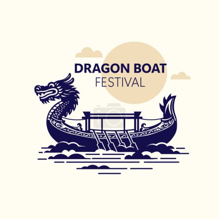 Ilustración vectorial del Happy Dragon Boat Festival