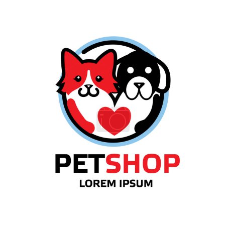 Photo for Vector of cat and dog pet shop or animal shelter symbol - Royalty Free Image