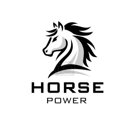 Photo for Monochrome emblem of horse head symbol on white background vector illustration - Royalty Free Image