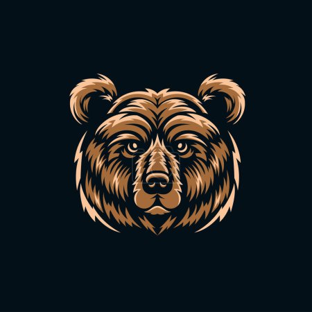 Photo for Vector illustration of abstract grizzly bear head symbol - Royalty Free Image