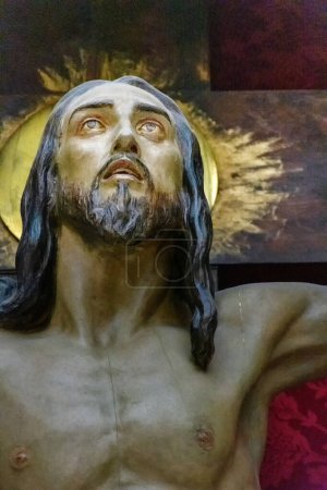 Photo for Christ of the Expiration by Mariano Benlliure, in the Minor Basilica of the Sanctuary of the Virgin of the Head, Andujar, Andalucia, Spain - Royalty Free Image